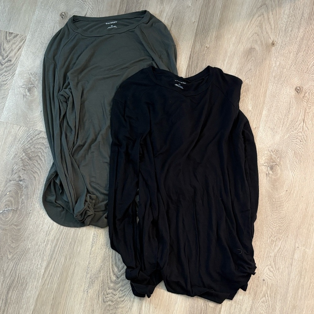 HALOGEN rayon spandex long sleeve tee bundle size XS minimalist soft stretch